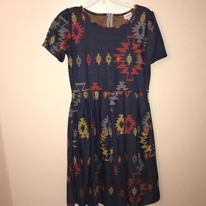 LulaRoe Aztec print Amelia dress, size large